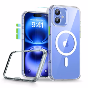 ESR Classic Pro Set Halolock MagSafe iPhone 16 suojakuori - kirkas