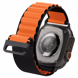 Spigen WBF1 Strap for Apple Watch 44 / 45 / 46 / 49 mm - Black and Orange