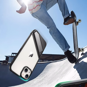 Ugreen Fusion Kickstand Suojakuori iPhone 13 Pro:lle - kova suoja geelireunuksella ja jalustalla, musta (90153)
