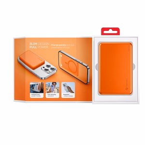 Forcell F-Energy Slim F5K9 -varavirtalähde, MagSafe-yhteensopiva, 5000 mAh, 15 W, QC 4.0, PD 3.0, oranssi