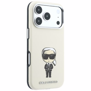 Karl Lagerfeld Smooth Ikonik Sketch MagSafe suojakuori mallille iPhone 18 Pro / 17 Pro – beige