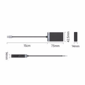 Orico CL4D-A3 muistikortinlukija USB-A 3.0, SD/microSD/CF/MS, 5 Gbps – musta ja hopeanvärinen