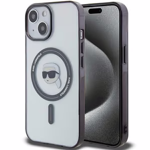 Karl Lagerfeld KLHMP15SHKHNOTK iPhone 15 6,1 läpinäkyvä kovakuori IML Karlin pää MagSafe