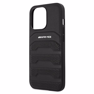 AMG AMHCP13XGSEBK iPhone 13 Pro Max 6,7" tšarny/musta kovakotelo Nahka kohokuvioitu linjat