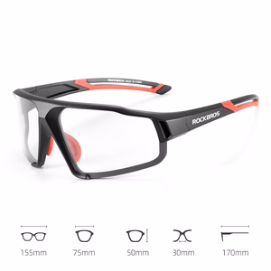 Rockbros SP216BK fotokromaattiset UV400-pyöräilylasit - musta ja punainen