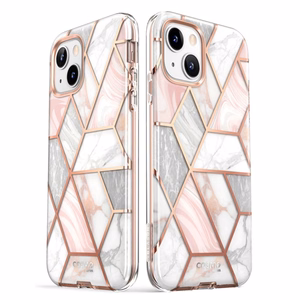 Supcase Cosmo iPhone 14 Plus kotelo - vaaleanpunainen marmori