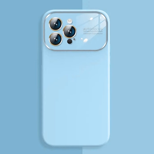 Soft Silicone Lens Case for Iphone 15 Pro Max light blue