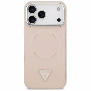 Guess MagSafe Suojakuori iPhone 17 Pro:lle GUHMP17LPSDTSCMP (PU Triangle Logo) - Vaaleanpunainen
