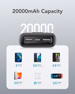 Ulkoinen akku Veger L20S (VP2039PD / W2039PD) PD QC3.0 2A 20000 mAh musta