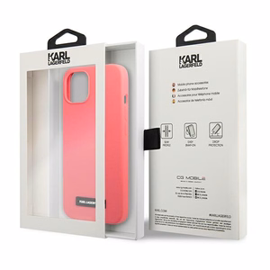 Karl Lagerfeld Silikoni Plaque Case iPhone 13 mini - Fuksiainen