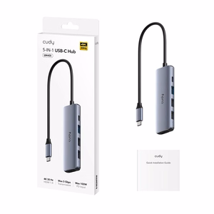 CUDY UH405 5-IN-1 USB-C-keskitin HDMI 4K:lla