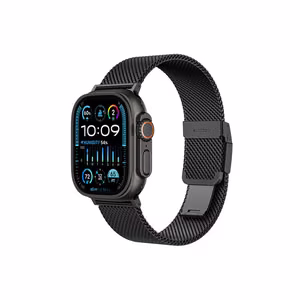 AmazingThing Titan Premium -metallihihna Apple Watch 38/40/41/42/44/45/46/49mm:lle, musta