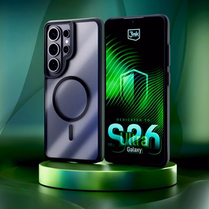 3mk Satin Armor MagCase Samsung Galaxy S26 Ultralle - Läpinäkyvä Musta