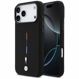 BMW M Silicon Tricolor Line MagSafe Suojakuori iPhone 17 Pro Max - musta