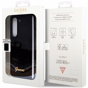 Guess Glitter Script Suojakuori Samsung Galaxy Z Fold 5:lle - musta