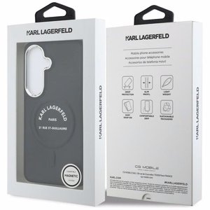 Karl Lagerfeld Embossed Ring RSG Logo MagSafe -suojakuori Samsung Galaxy S26+:lle - musta