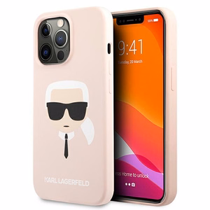 Karl Lagerfeld Silikoninen Karl's Head Suojakuori iPhone 13 Pro Max 6.7" - Vaaleanpunainen