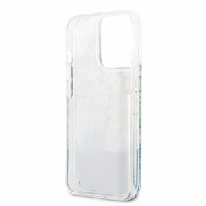 Guess GUHCP13LLFLSN iPhone 13 Pro / 13 6.1" vihreä/vihreä kovakotelo Kukka Nestemäinen Glitteri