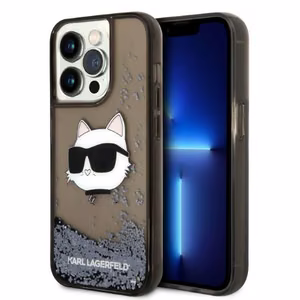 Karl Lagerfeld KLHCP14XLNCHCK iPhone 14 Pro Max 6.7" musta/musta kovakuori Glitter Choupette Head