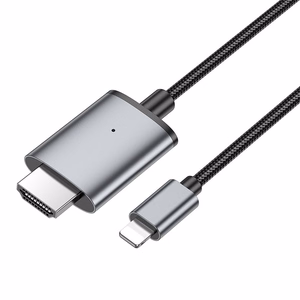 Hoco UA27 Lightning–HDMI -kaapeli 1080p 2,0 m teräksenharmaa