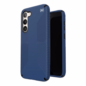 Speck Presidio2 Grip case for Samsung Galaxy S23+, with non-slip grip, Coastal Blue / Black