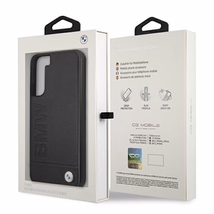 BMW Signature Logo Imprint Kotelo Samsung Galaxy S22+ - musta