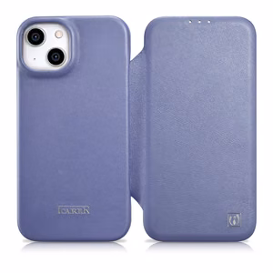 iCarer CE Premium Nahka Folio Case iPhone 14 Plus Magneettinen Flip Nahka Folio Case MagSafe Light Purple (WMI14220715-LP)