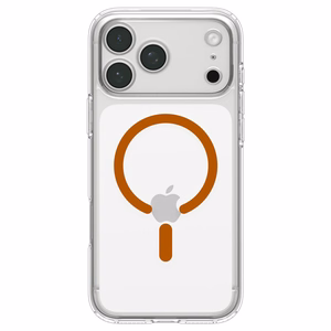 Spigen Ultra Hybrid MagSafe -suojakuori iPhone 18 Pro / 17 Pro -malleille, läpinäkyvä oranssi