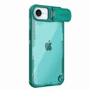 Nillkin Iceblade Prop Suojakuori linssin suojuksella ja jalustalla iPhone 16e / 17e:lle - vihreä