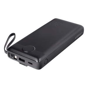 Ulkoinen akku Veger C20 (W2047 / W2059) 20000 mAh sisäänrakennetuilla Micro-USB-kaapeleilla / Type C / Lightning musta