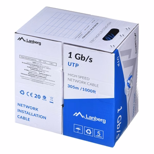 Lanberg CCA-johtiminen UTP-kaapeli, 1 Gb/s, 305 m – sininen