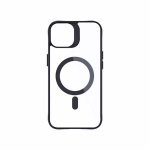 3mk Satin Armor MagCase MagSafe-tuella iPhone 15:lle - Läpinäkyvä mustalla kehyksellä