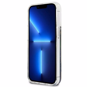 Guess GUHCP13SLFLSB iPhone 13 mini 5.4" sininen/sininen kovakotelo Kukka Nestemäinen glitteri