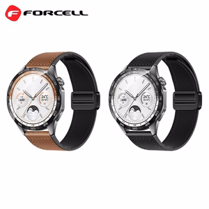Hihna Samsung Galaxy Watch:lle Forcell F-Design FS20 magneettinen ekologinen nahka 20 mm musta