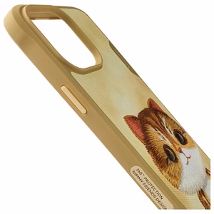 NIMMY Suojakuori BIG EYED PET 2.0 Kissa iPhone 15 Pro:lle khaki