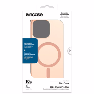 Incase Slim Case -suojakuori MagSafe-tuella iPhone 16 Pro Max -puhelimelle, Blush Pink