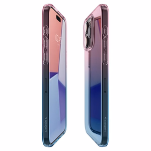 Spigen Liquid Crystal iPhone 15 Pro Suojakuori - Vaaleanpunainen/Sininen