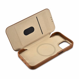 iCarer CE Premium Nahka Folio Case iPhone 14 Plus Magneettinen Flip Nahka Folio Case MagSafe Brown (WMI14220715-BN)