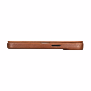 iCarer CE Öljyvaha Premium Nahka Folio Case iPhone 14 Plus magneettinen flip tapauksessa MagSafe ruskea (AKI14220707-BN)