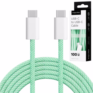 Krüger&Matz Basic USB-C–USB-C-kaapeli, 100 W, 1,5 m, vihreä