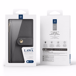 Dux Ducis Lawa Nahkainen Suojakuori iPhone 15:lle - harmaa