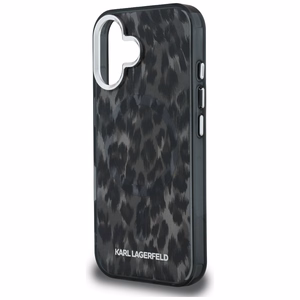Karl Lagerfeld IML Leopard Pattern MagSafe Case for iPhone 16 - Black