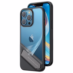 Ugreen Fusion Kickstand Suojakuori iPhone 13 Pro:lle - kova suoja geelireunuksella ja jalustalla, musta (90153)
