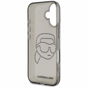 Karl Lagerfeld IML Rhinestones Karl Head suojakuori iPhone 16:lle - musta