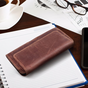 Horizontal Leather Belt Phone Pouch for iPhone 12 Mini / 13 Mini, Samsung Galaxy A40 / S8, Xiaomi 12 / Redmi 5A, Royal Crazy Horse, Size M, Brown