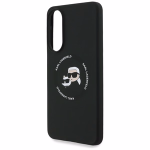Karl Lagerfeld Silicone nauble Heads And Circle MagSafe case for Samsung Galaxy S25 Edge - black