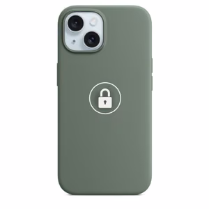 Puhelimen suojakuori "Silicone Case v2" iPhone 15 Plus:lle / Cypress / pakkauksessa