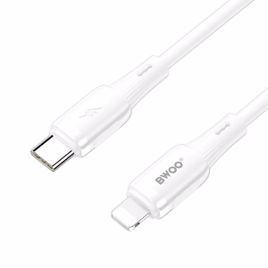 BWOO silikoonikaapeli X329CL 27W USB-C - Lightning 1m valkoinen