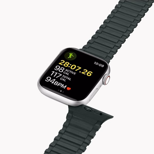 Dux Ducis Strap (Armor Version) hihna Apple Watch Ultra, SE, 9, 8, 7, 6, 5, 4, 3, 2, 1 (49, 45, 44, 42 mm) silikoni magneettinen hihna rannekoru vihreä