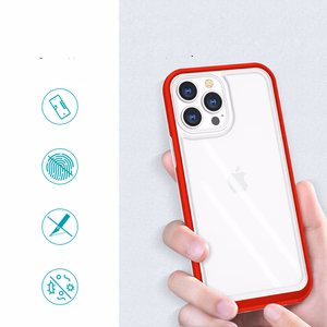 Kirkas 3in1 Kotelo iPhone 13 Pro Max kehys kansi geeli punainen